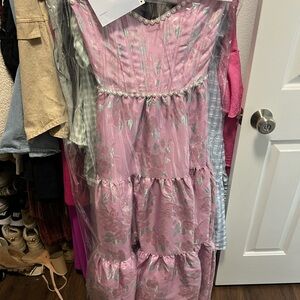 V. Chapman Orchid Baroque Floral Gown